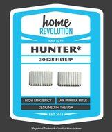 2 Hunter 30928 Style Home Revolution Brand Air Purifier Filter; Made to Fit Hunter Models 30057, 30059, 30067,... N3