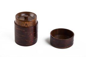 Geeklife&reg;Creative Retro Cherry Bark Wood Tea Caddy,Japanese Handcraft Tea Canister,Natural Wooden Tea Container... N2