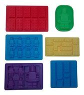 Lego Chocolate and Candy Molds, 6pc Deluxe Set of Various Sized Bricks and Lego Men / Robots, for Gummies, Hard... N2