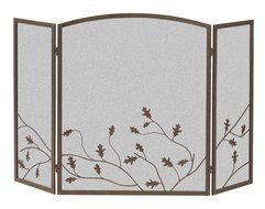 Panacea Products 15914 3-Panel Oak Leaf Fireplace Screen