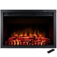 Fanala 30" Portable Tempered Glass Electric Fireplace Heater w/ Remote Free Standing N3