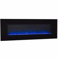 kissemoji Contemporary Electric Fireplace Black 50" Wall Mount Heater Multicolor flame new (BLACK) N2