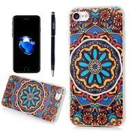iPhone 7 Case (4.7"), YOKIRIN Printed 3D Relief Mandala Flowers Slim Fit Soft Flexible TPU Rubber Gel Anti Scratch... N3