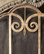 Classic Scroll Antique Gold Iron Fireplace Screen N7
