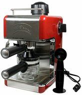 Bene Casa BC-99152 4-Cup Espresso Maker with Frother, Red