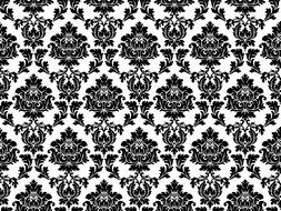 1/4 Sheet ~ Damask Black on White Wedding Background ~ Edible Image Cake/Cupcake Topper!!!