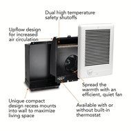 Cadet CSC102TW Com-Pak 1000-Watt, 240V complete wall heater with thermostat, white