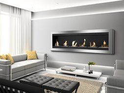 Ignis Maximum Wall Mount Ventless Ethanol Fireplace with Glass N5