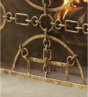 Equestrian Lodge Single Panel Flat Fireplace Screen N4