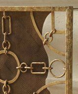 Equestrian Lodge Single Panel Flat Fireplace Screen N5