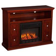 Southern Enterprises Creston Cherry Electric Fireplace Media Console