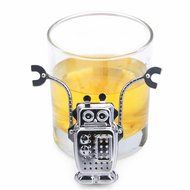 HeroNeo&reg; Robot Hanging Tea Leaf Diffuser Infuser Stainless Steel Strainer Herbal Spice Filter With Drip Tray