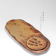 CCWY Original vintage stoneware gongfu tea tray single layer tray tea dry foam for 2-4 people,Tai Chi double N2