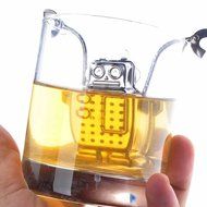 HeroNeo&reg; Robot Hanging Tea Leaf Diffuser Infuser Stainless Steel Strainer Herbal Spice Filter With Drip Tray N2