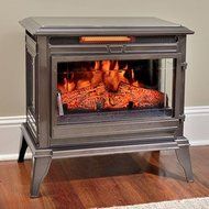 Comfort Smart Jackson Bronze Infrared Electric Fireplace Stove with Remote Control - CS-25IR-BRZ