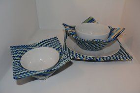 Microwave Bowl Cozies // Set of 3 // 1 Small Bowl Cozy // 1 Medium Bowl Cozy // 1 Dinner Plate Cozy // Daffodil...