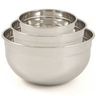 3 Piece Mirror Finish Measuring Mixing Bowls Set Metal