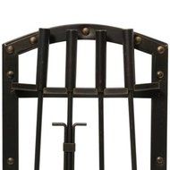 Wazee Five Piece Fireplace Tool Set, Heavy Duty Black Steel with Oil-Rubbed Bronze Accents - Tend To Your Fire... N2