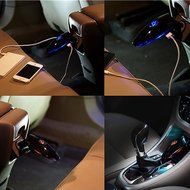 Car air purifier in addition to charging Dual USB car smoke purifier anion car oxygen bar (Black) N6