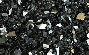 Fire Glass for Fire Pits Black 1/4" Fireplace Glass Pellets (40Lbs)