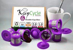 6 Pack KupCycle Reusable K Cup Filters for Keurig 2.0, Backwards Compatible with Keurig 1.0, Cuisinart, Breville... N2