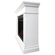 Solid Wood and Veneered MDF Kennedy Grand Electric 55.5'' Fireplace, Ultra-Bright LED, 1500W Infrared Heater,... N4