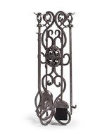 Balsam Hill 4 Piece Estate Fireplace Tool Set - Pewter | 12"L x 12.5"W x 32"H