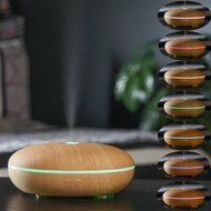 Ultrasonic Aromatherapy Essential Diffuser with 7 Color LED Lights ,Wood Grain 350 ml Diffuser Cool Mist Humidifier... N4