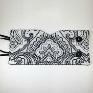 French Press Cozy, Cafetiere Cosy, 8 cup, Handmade, Black and White, Paisley N2