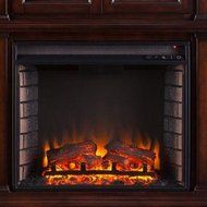 Daren 33 in. Portable Indoor Freestanding Tall Curio Espresso Electric Fireplace with 3 Display Fireplace Mantel... N4