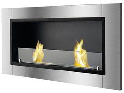 Ignis Lata Recessed Ventless Ethanol Fireplace with Glass N6