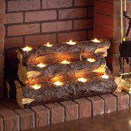 Fake Wood Burning Log for Candle Light N3