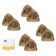 Acoustic Audio B6RS Sandstone 6.5" Rock Speaker 4 Pair Pack and Wire Outdoor Weatherproof