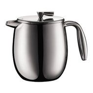 Bodum Columbia Double Wall 4 Cup Stainless Steel French Press Coffee Maker - 0.5L / 17oz Shiny