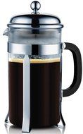 Francois et Mimi Single Wall Borosilicate Glass French Coffee Press, 34-Ounce, Chrome