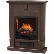 DECOFLAME Electric fireplace w/28" Mantle, Dark Chocolate, use w/ or without Heater. Realistic Adjustable Flame.