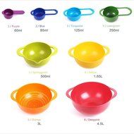 MyLifeUNIT 8 Piece Compact Food Preparation Set Nesting Mixing Bowls