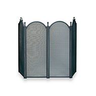 4-Fold Large Diameter Fireplace Screen with Woven Mesh in Black Finish