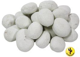 La Hacienda 24 X Ceramic Pebbles White For Bio Ethanol Fireplace Gel Burner Fire