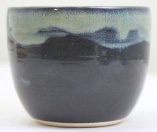 Chawan or Matcha Tea Bowl, Ceramic Bowls, Pottery Handmade in Vermont (Mixed Blue) N4