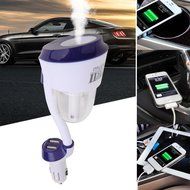 WinnerEco Car Air Humidifier with Dual USB Charger, Ultrasonic Aroma Mist Purifier (Black) N7