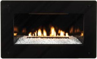 Decorative Black Front for use with Medium Fireplace - Tempered Glass