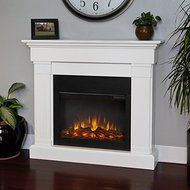 Metal, Crawford Slim Line, Electric 47.4-inch Fireplace, White