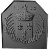 Black Cast Iron Crown Fireback - 24.5 x 23.75 inch