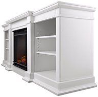 Real Flame G1200E-W Fresno Entertainment Unit with Electric Fireplace, Large, White N3