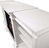 Real Flame G1200E-W Fresno Entertainment Unit with Electric Fireplace, Large, White N4