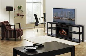 Dimplex Novara #SAP-300-B Electric Fireplace Media Console, Black N2