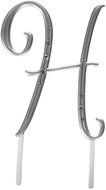 Lillian Rose 4.5-Inch Rhinestone, Large, Monogrammed Letter H, Silver