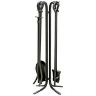 Uniflame Wrought Iron Fireplace Ensemble with Log Rack N4