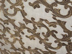 Leaf and Scroll Gold Single Panel Flat Fireplace Screen N8